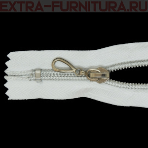 Молния спираль декор Т7 12см цв.белый/серебро н/р