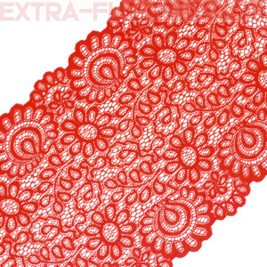 Кружево-стрейч TBY.YSTL00839 шир.205мм, цв.100 красный (уп.25м)