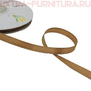 Лента атласная  6 мм  цв.195 коричневый рул. 27,42м