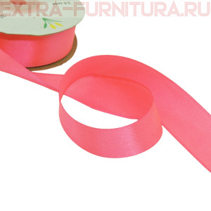 Лента атласная 24 мм цв 052 ярко-розовый рул. 27,42м