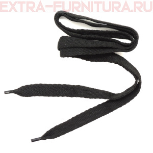 Шнурки плоские 120см, шир.15мм,  цв.черный