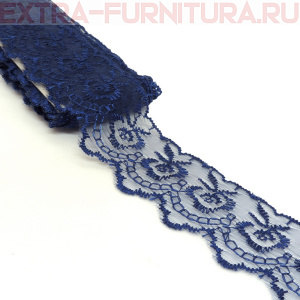 Кружево ш 3,5 см, цв.синий (10 ярдов)