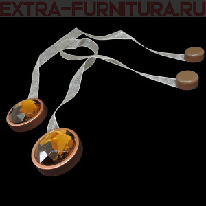 Магнитные клипсы "Круг Люкс Коньяк" с лентой, цв. №42, пара