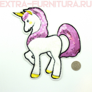 Аппликация ТАП 2095 Единорог лиловая грива 