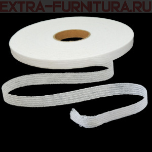 Лента нитепрошивная клеевая, по долевой, арт.4710W шир. 10 мм цв.белый ,уп. 100 м