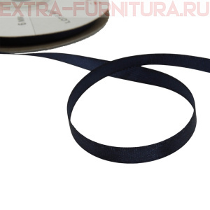 Лента атласная  6 мм  цв.162 темно-синий рул. 27,42м