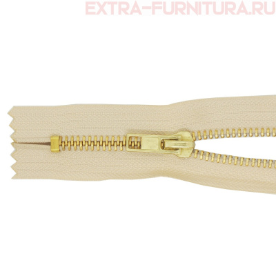 Молния джинсовая № 5, 18 см, латунь, цв.291 кремовый