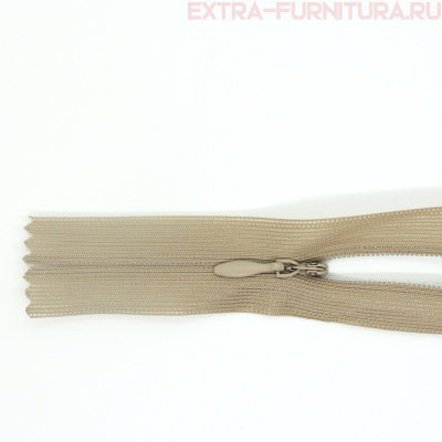 Молния потайная № 3, 50 см, цв. 292 темно-бежевый п/э пл.9,3 гр/м