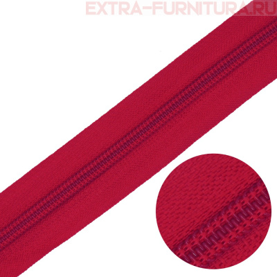 Молния рулонная спираль тип Т5, цв.148 красный, пл.13 гр/м