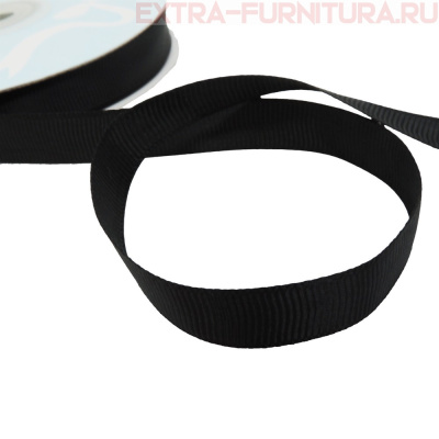  Лента репсовая IDEAL шир. 12 мм цв.030 черный, уп.27,42м