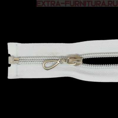 Молния спираль декор Т7 55см цв.белый/серебро